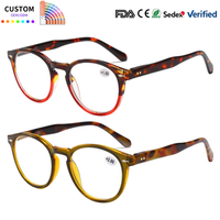 Nouvelles Lunettes de Lecture Rondes Vintage Verres HD Décor Métallique Riveté Tendance Charnière à Ressort Confortable Lunettes Presbyopes Vente en Gros