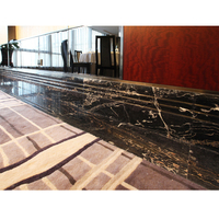 Dalles de marbre noir poli modernes de grande taille pour les sols de bureaux et d'hôtels, design inspiré des Émirats arabes unis, HANSE HS-MB09