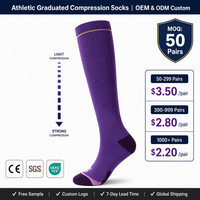 Chaussettes de compression montantes jusqu'au genou 20-30 mmHg, bas de contention graduée pour le sport, la course, le cyclisme, la randonnée, vente en gros OEM