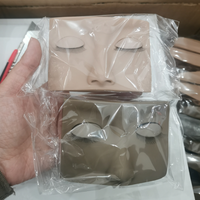 Mini modèle de mannequin de cils en silicone plat avec tête de pratique de formation d'extension de cils de paupière amovible pour les débutants