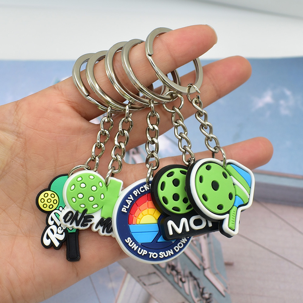 Manufacturer's Stock Pickleball Keychain Sports-Style Small Gift Pendant Athlete Bag Accessory Decorative Made in China