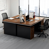 Bureau de direction moderne avec armoire à tiroirs mobile, table d'ordinateur simple pour un seul employé pour le bureau à domicile