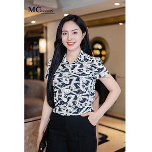 TA1519 camisa a cuadros de moda de oficina para mujer alta moda color básico forma buena forma retención manga corta diseño único - Product Image 1