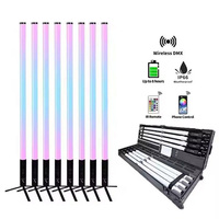 Tube lumineux LED RGB DMX sans fil à pixels, étanche IP65, 360 degrés, télécommande par batterie, pour théâtres et concerts