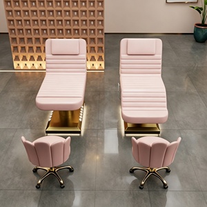 High-End Modern Electric Salon Facial Spa <b>Bed</b> with <b>LED</b> Lighting Adjustable Headrest High-Density Sponge Foldable Design - Product Image 2