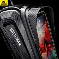 WILDMAN E10 Nouvelle Sacoche de Cadre de Vélo Rigide en EVA, Accessoire Étanche pour Tube Supérieur avec Support Téléphone Tactile pour Vélo