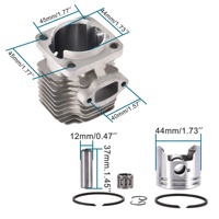 Kit de piston GOOFIT 44 mm 44-6 pour moteur 2 temps 43cc 47cc 49cc, remplacement pour mini quad, ATV, pocket dirt bike