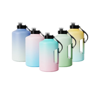 Bouteille d'eau de grande capacité de 40oz 64oz pour la salle de sport Bouteille en acier inoxydable avec poignée et clic élevé