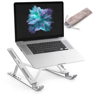 7-Level Adjustable Aluminum Vertical Laptop Stand 15.6-Inch Maximum Support New <b>Desk</b> Laptop Holder <b>Riser</b> - Product Image 4