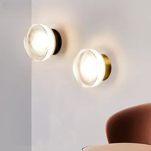 Modern Simple Round <b>Wall</b> Lamp LED Glass <b>Wall</b> <b>Light</b> Living Room Aisel Corridor Bedroom Bathroom Home Decoration Indoor Lighting - Product Image 2