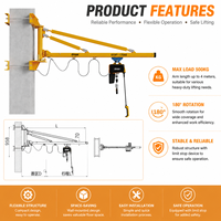 Nouvelle grue à flèche articulée pliante murale à rail rigide 125KG/250KG, palan électrique intelligent peu encombrant avec élingue à chaîne en acier