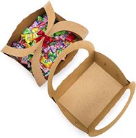 Paniers en papier pour cadeaux, panier en kraft avec poignée en vrac, boîtes à biscuits vides pour desserts, collations, beignets, pâtisseries, paniers cadeaux