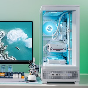 Boîtier d'ordinateur de jeu de bureau <span class=keywords><strong>Aigo</strong></span> StellarSpark ATX Mid-Tower avec écran FHD 9,16 pouces en verre incurvé, prend en charge les cartes mères BTF et les GPU PC de la série 50 - Product Image 5