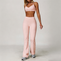 Ensemble de sport brossé GH Wholesale pour femme, coupe ajustée, séchage rapide, course en extérieur, fitness, yoga léger