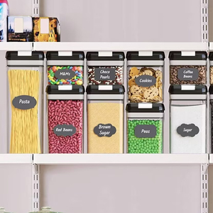 7 Uds. Contenedores de almacenamiento de alimentos herméticos contenedores de cereales de plástico sin BPA con tapas de bloqueo para almacenamiento de organización de despensa de cocina - Product Image 6