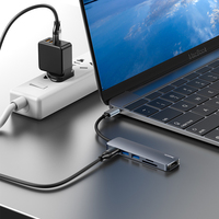 Adaptador Divisor HUB Tipo-C YESIDO HB11 de Aleación de Aluminio para Computadora Portátil con Ranura para Tarjeta TF/SD y Función de Video USB