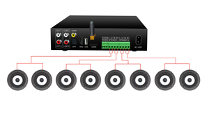 YZ-81S OEM ODM Amplificatore di Potenza Bluetooth in Alluminio 4*60W con 7 Porte di Ingresso per Hotel, Negozi, Uffici, Musica di Sottofondo - Product Image 3
