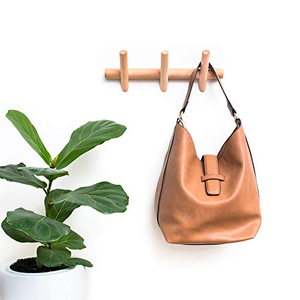 Perchero de Pared de Bambú Minimalista y Ecológico con 3 Ganchos para Organización de Cocina y Baño y Decoración de Entrada - Product Image 2