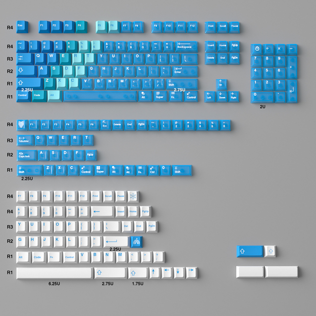 Mintcaps 208 Keys Cherry Profile PBT Dye Transparent Clear PC Mechanical Keyboard Keycaps