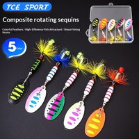 Ensemble de leurres de pêche en eau salée en gros, comprenant un spinnerbait de 7g, un crankbait cuillère à manivelle et des leurres plume à tige en cuivre