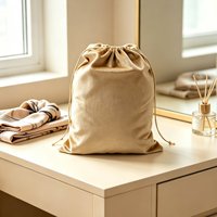 Pochette en velours imprimée personnalisable avec cordon de serrage, sac en velours polyester doux au toucher pour la protection des vêtements et l'emballage de cadeaux de fin d'année