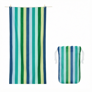Striped <b>Microfiber</b> Beach <b>Towel</b> Quick Dry Recycled Polyester <b>Bath</b> Travel <b>Towel</b> Custom Logo Pool Summer Use - Product Image 1