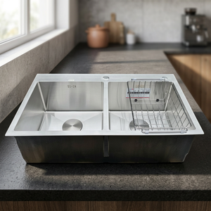 Handmade Top-Mount Double Bowl <b>Kitchen</b> <b>Sink</b> 304 Stainless Steel High Standard Directly From Vietnam Factory at Good Price - Product Image 1