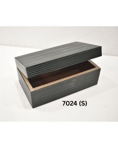 Luxury <b>Black</b> Ribbed Decorative Storage Box with Lid Modern Resin Organizer for Jewelry Keepsakes & Home Decor at Best Price - Product Image 5