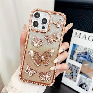 Las fundas más nuevas para teléfonos móviles con diamantes para iPhone 16 pro Max, venta al por mayor, fundas para teléfonos móviles con mariposas - Product Image 3