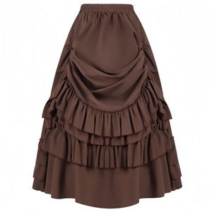 Falda medieval gótica renacentista de mujer, estilo en capas, negra, verde, marrón, para actuaciones de adultos, sin etiqueta - Product Image 2
