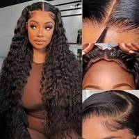 Perruques sans colle en cheveux humains prêtes à porter, pré-coupées, nœuds pré-décolorés, cuticules alignées, en cheveux humains bruts, pour femmes noires