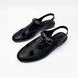 Mary Jane Flats T-Strap Genuine Leather Breathable <b>Closed</b> <b>Toe</b> Solid Color Women's Shoes Flat <b>Heel</b> Casual Wear - Product Image 4