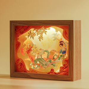 Arte <span class=keywords><strong>de</strong></span> Tallado en <span class=keywords><strong>Papel</strong></span> 3D con Iluminación LED <span class=keywords><strong>de</strong></span> Alta Calidad, con Caja <span class=keywords><strong>de</strong></span> Madera, Decoración para el Hogar y Luz Nocturna para Dormitorio, Ángel Hada - Product Image 3