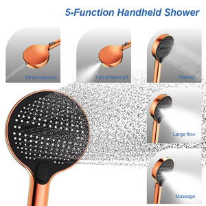 Cabezal de ducha de lluvia de baño completo montado en la pared de lujo, cabezal de termostato dorado, juego de ducha de baño de lluvia de Piano con grifo mezclador - Product Image 6