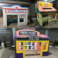 Équipement d'expérience interactive de maison de jeu de rôle de pompier commercial Kids Pretend Playhouse pour les terrains de jeux intérieurs