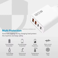 Chargeur USB Type C 4 ports 120W avec prise EU US UK, charge rapide, adaptateur de chargeur de téléphone USB pour Samsung/Xiaomi/Huawei, chargeur mural