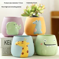 Pots de plantes succulentes modernes en céramique émaillée, design animal mignon et créatif pour la maternelle et les enfants, petits pots de fleurs et jardinières