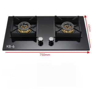 เตาแก๊สสแตนเลสคุณภาพสูงขายดี 2 หัวเตา แบบฝัง พร้อมกระจกนิรภัย - Product Image 2