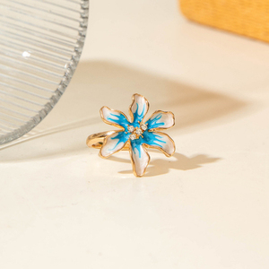Hot Selling Sweet Design Cute Colorful Flower Ring Simple <b>Light</b> Luxury Style Women's Alloy Rings Fashionable Jewelry Wholesale - Product Image 5