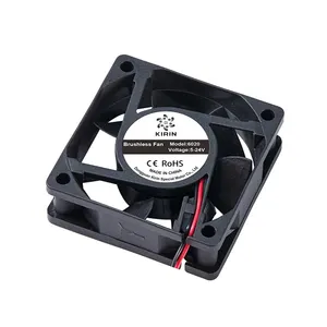 DC12V 0.50a EC AC fan 6CM 6020 2 kawat chassis volume udara tinggi 12 volt kipas pendingin