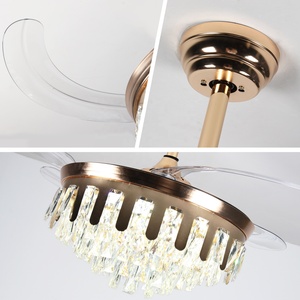 Lámpara de Techo Moderna con Ventilador de Cristal, Estilo Vintage, para Sala de Estar o Dormitorio, Ventilador de Techo Residencial con Luz - Product Image 2