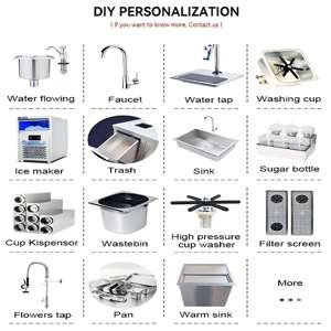 Tavolo da Lavoro a Lunghezza Personalizzabile per Negozi di Bubble Tea, Attrezzatura per Bancone, Doppia Temperatura, Uso Domestico e Industriale Alimentare - Product Image 2