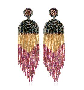 Meilleure vente en émail bijoux boucles d'oreilles pour femmes fille boucles d'oreilles à la mode été plage Boho Style perles boucles d'oreilles en gros - Product Image 1