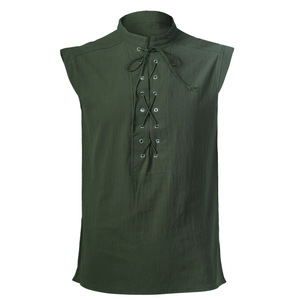 Gilet médiéval homme Renaissance Steampunk Tops homme rétro gothique Slim Viking chevalier gilet gilet Halloween fête Cosplay Costume - Product Image 4