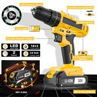 Ensemble de tournevis électrique sans clé 20V, mini perceuse sans fil, perceuse à percussion, vitesse variable, perçage maximal 30 mm, OEM