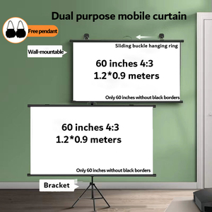 Pantalla de proyector blanca mate portátil de 60 pulgadas Soporte de trípode de aluminio de formato 16:9 para cines en casa y proyecciones al aire libre - Product Image 4