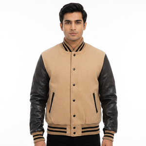 Multi Designs Wholesale <b>Brown</b> Varsity Letterman Jackets Baseball Custom Bomber Varsity Jacket <b>Wool</b> Body Sleeves in Leather - Product Image 1