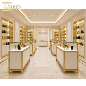 Vetrina Espositiva per Profumi in Legno e Vetro Personalizzata di Lusso in Oro Bianco per Negozi di Profumi e Showroom nei Centri Commerciali - Product Image 2