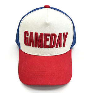 Gorra Trucker de 5 Paneles Bicolor al por Mayor con Bordado 3D en Relieve GAMEDAY y Panel Frontal en Contraste – Gorras de Béisbol para Días de Partido Deportivos - Product Image 2