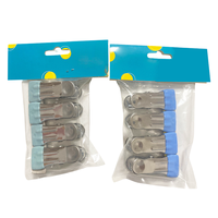 Pinces en métal antidérapantes en caoutchouc pour chaussettes, sac à linge, pinces à linge en acier, robustes, plusieurs options de couleurs